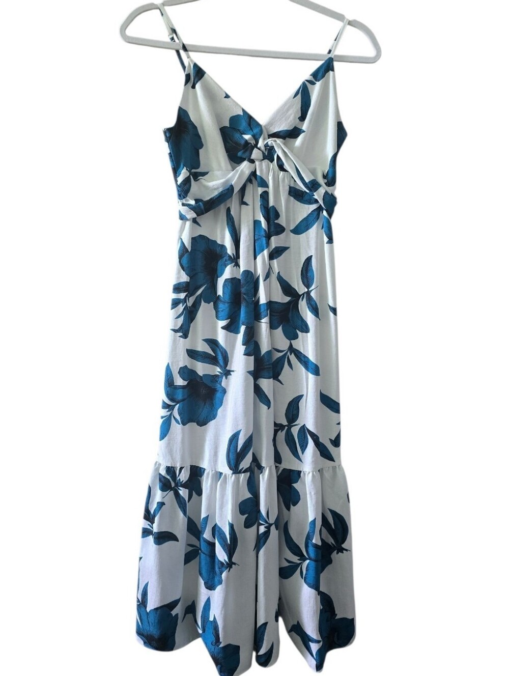 Banana Republic Dress with Blue Floral Print and Front Knot